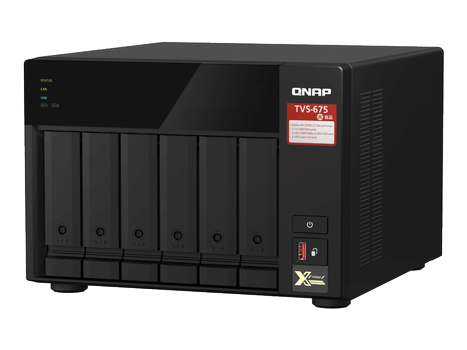 QNAP TVS-675-8G 6 BAY 2.5 GHZ 8C/8T 8GB DDR4 SODIMM 2 X 2.5GBE INT (TVS-675-8G)