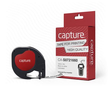 CAPTURE 12mm x 4m Black on White (CA-S0721660)