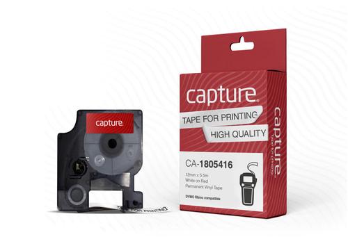 CAPTURE 12mm x 5.5m White on Red (CA-1805416)