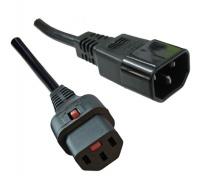 OEM IEC Lock Strømkabel C13/C14 1m C13 - C14 | IEC lock | Svart (C13C14-1M-LOCK)