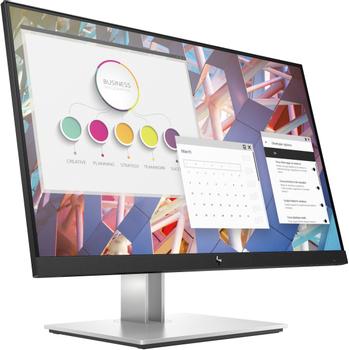 HP E24 G4 - E-Series - LED monitor - 23.8" - 1920 x 1080 Full HD (1080p) @ 60 Hz - IPS - 250 cd/m² - 1000:1 - 5 ms - HDMI, VGA, DisplayPort - silver (stand), black head (9VF99AA#ABB)
