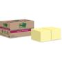 POST-IT Super Sticky 100% Recycled Notes Canary Yellow 47.6 x 47.6 mm 70 Sheets Per Pad (Pack 12) 7100284576