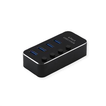 ROLINE USB3.2 Gen1 Hub, 4-Port, with On/Off Switch (14.02.5056)