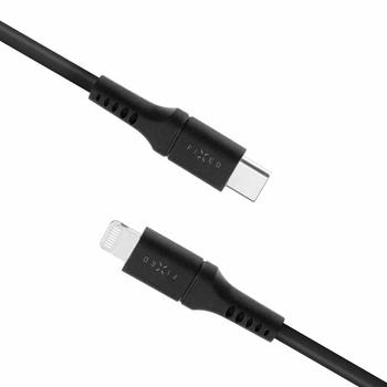 FIXED LIQUID Silicone - USB-C <-> Lightning - 1.2m - Sort (FIXDLS-CL12-BK)