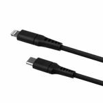 FIXED LIQUID Silicone cable USB-C/ Lightning MFI 1.2m Bl. (FIXDLS-CL12-BK)