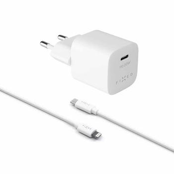 FIXED Mini Charger USB-C PD 20W + USB-C/ Lightning White (FIXC20M-CL-WH)