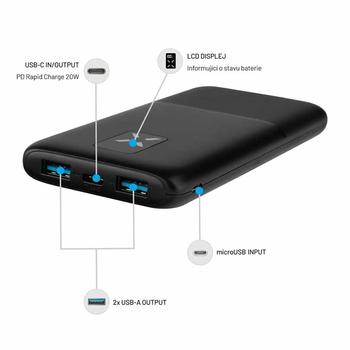 FIXED Zen USB-C PD 20W Power Bank 10.000 mAh Black (FIXZEN-10-BK)