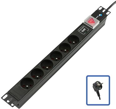 LANVIEW POWER STRIP 19" - 6 WAYS - 1U (TUPS047)