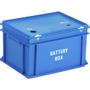 Abena Batteriboks, blå, plast, 2-rums, 20 l, risikoaffald, 2 rum, til kildesortering og tungt affald