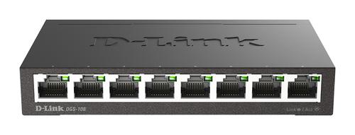 D-LINK DGS-108 8-Port Gigabit QoS Switch Metal Chassis Jumbo Frames (DGS-108)