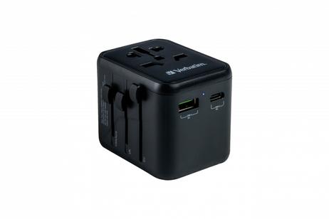 Verbatim UTA-02 Univ. Travel Adapter 1 xUSB-C PD 20W/1 xUSB-A QC 3.0 ACCS (49544)