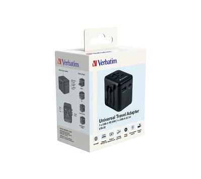 Verbatim UTA-02 Univ. Travel Adapter 1 xUSB-C PD 20W/1 xUSB-A QC 3.0 ACCS (49544)