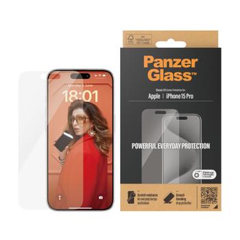 PanzerGlass iPhone 15 Pro Skjermbeskytter Herdet glass, Standard fit (2806)