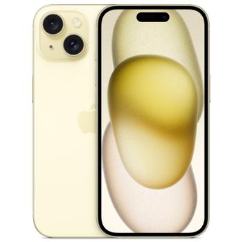 APPLE iPhone 15 128GB (gul) Smarttelefon,  6,1" Super Retina XDR-skjerm,  48+12MP kamera, IP68, 5G (MTP23QN/A)