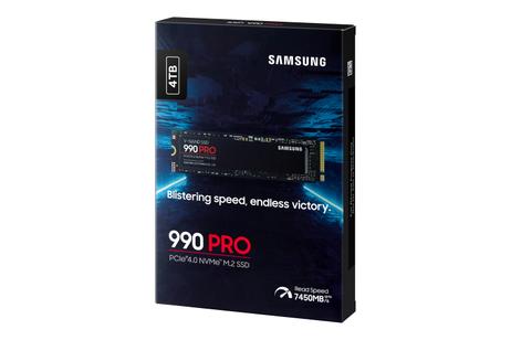 Samsung 990 Pro 4TB SSD PCIe 4.0 NVMe M.2 (MZ-V9P4T0BW)