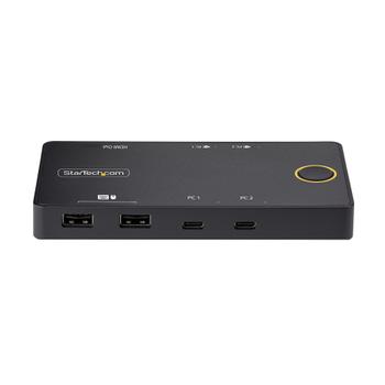 STARTECH 2-Port USB-C KVM Switch Single-4K 60Hz HDMI Monitor Dual-100W Power Delivery Pass-through Ports Bus Powered (C2-H46-UC2-PD-KVM)