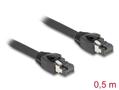 DELOCK RJ45 Netzwerkkabel Cat.8.1 S/FTP 50 cm bis 40 Gbps schwarz