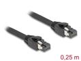 DELOCK RJ45 Network Cable Cat.8.1 S/FTP 25 cm up to 40 Gbps black