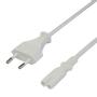 DELTACO Power cord CEE 7/16 - C7, 1,5m, white