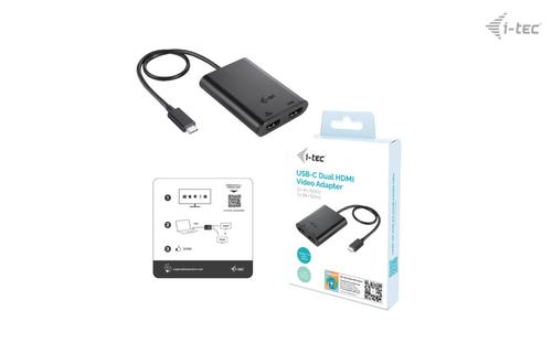 I-TEC USB-C DUAL 4K/60HZ (SINGLE 8K/30HZ) HDMI VIDEO ADAPTER ACCS (C31DUAL4K60HDMI)