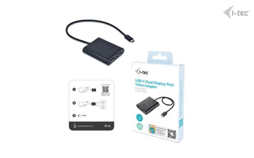 I-TEC USB-C DUAL 4K/60HZ (SINGLE 8K/30HZ) DP VIDEO ADAPTER ACCS (C31DUAL4K60DP)