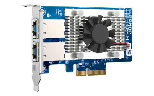 QNAP Dual-port BASET 10GbE network expansion card low-profile form factor PCIe Gen3 x4 Aquantia AQC107 (QXG-10G2T)