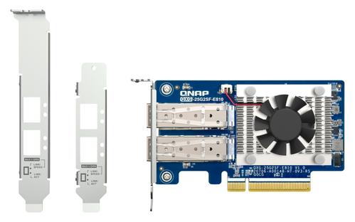 QNAP Dual-port SFP28 25GbE network expansion card low-profile form factor PCIe Gen4 x8 (QXG-25G2SF-E810)