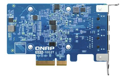 QNAP Dual-port BASET 10GbE network expansion card low-profile form factor PCIe Gen3 x4 Aquantia AQC107 (QXG-10G2T)