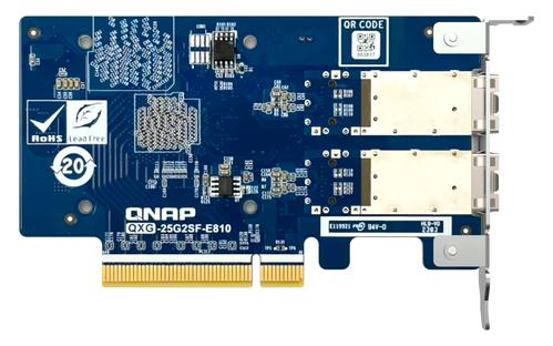 QNAP Dual-port SFP28 25GbE network expansion card low-profile form factor PCIe Gen4 x8 (QXG-25G2SF-E810)