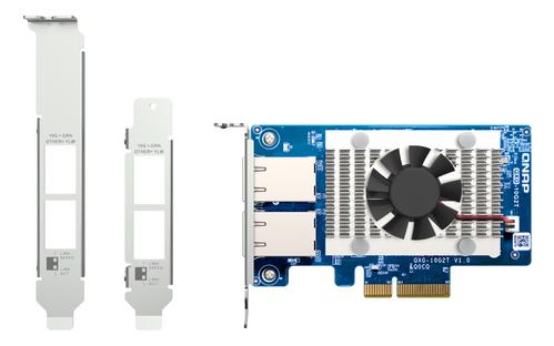 QNAP Dual-port BASET 10GbE network expansion card low-profile form factor PCIe Gen3 x4 Aquantia AQC107 (QXG-10G2T)
