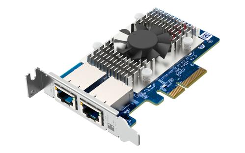QNAP Dual-port BASET 10GbE network expansion card low-profile form factor PCIe Gen3 x4 Aquantia AQC107 (QXG-10G2T)