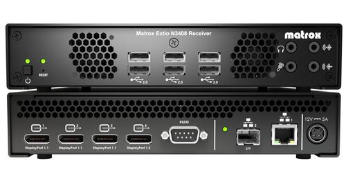 MATROX Extio 3 - N3408_ Quad IP KVM Receiver appliance (XTO3-N3408RX)
