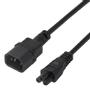 DELTACO Power cable IEC C14 - IEC C5, 0,5m, black