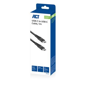 ACT Oplaadkabel USB-C mannelijk AC3025 Zwart 1 m (AC3025)