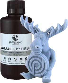3D PRIMA PrimaCreator Value Water Washable UV Resin - 500 ml - Light Grey (PV-Resin-B405-0500-L)