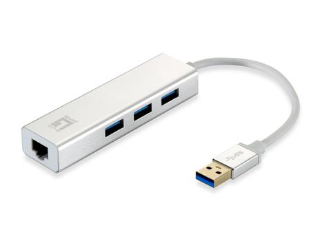 LEVELONE Netzwerkadapter USB-Hub 3-Port Wake-on-LAN (USB-0503)