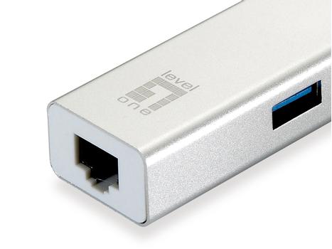 LEVELONE Netzwerkadapter USB-Hub 3-Port Wake-on-LAN (USB-0503)