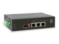 LEVELONE IGP-0401 4-port Gigabit Ethernet Switch (1x SFP + 2x POE 10/100/1000Mbps, Black]