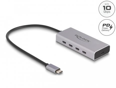 DELOCK USB 10 Gbps USB Type-C™ Hub with 4 x USB Type-C™ female (64235)