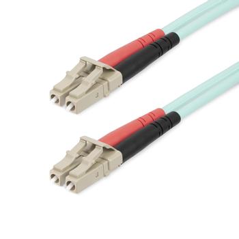 STARTECH 25m 82ft LC/UPC to LC/UPC OM4multimode Fiber Optic Cable 50/125um LOMMF/ VCSEL Zipcord Fiber 100G LSZH Fiber Patch Cord (450FBLCLC25)