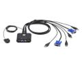 ATEN 2PORT USB KVM SWITCH W/2 CABLES SUPPORTS UP TO 2048X1536