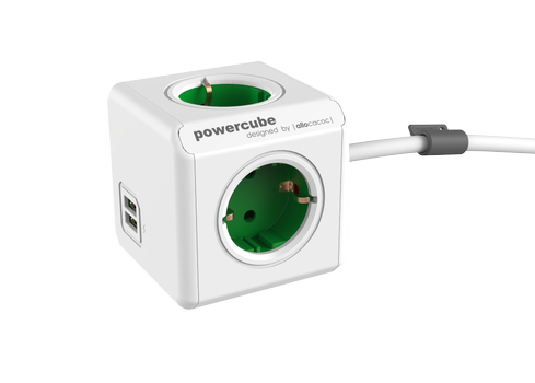 ALLOCACOC PowerCube Extended USB DE, GREEN (1402GNDEEUPC)