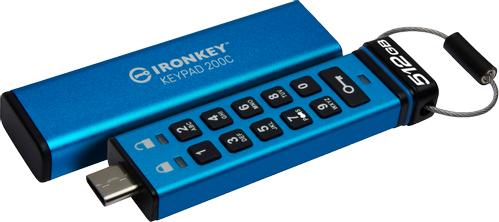 KINGSTON 512GB USB-C IronKey Keypad 200C FIPS 140-3 Lvl 3 Pending AES-256 (IKKP200C/512GB)