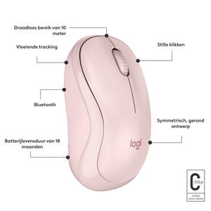 LOGITECH M240 Silent Bluetooth Mouse Rose - Mus - Optisk - 3 knapper - Pink (910-007121)