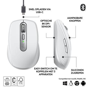 Logitech MX Anywhere 3S - mus - Bluetooth - blekgrå (910-006930)