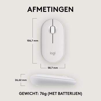 LOGITECH PEBBLE MOUSE 2 M350S WHITE TONAL BT N/A EMEA-808 DONGLELESS WRLS (910-007013)