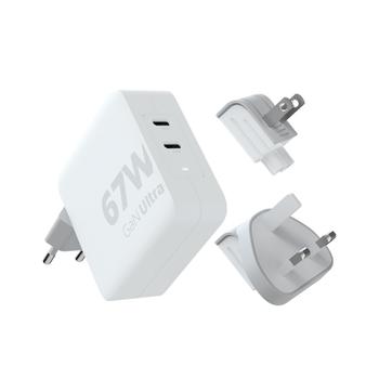 XTORM 67W GaN-Ultra Travel Charger/ USB-C PD Cable White (XVC2067)