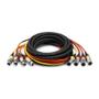 DBRA 4-PAR DMX kabel 4 x XLR-F til 4 x XLR-M, 5P, 12m