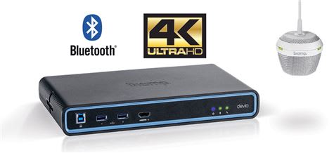 Biamp Devio Videokonferansehub med Hvit Takmikrofon og Bluetooth (912.0491.900)