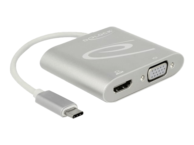 DELOCK USB Type-C Splitter ( DP Alt Mode)>1 x HDMI+1X VGA out (87705)
